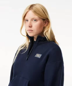 Lacoste Sweatshirts>Jogger-Sweatshirt Aus Fleece Mit Stehkragen Navy Blau 166