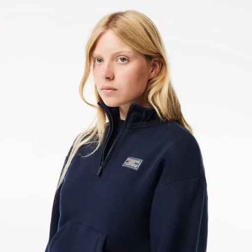 Lacoste Sweatshirts>Jogger-Sweatshirt Aus Fleece Mit Stehkragen Navy Blau 166