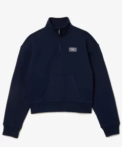 Lacoste Sweatshirts>Jogger-Sweatshirt Aus Fleece Mit Stehkragen Navy Blau 166