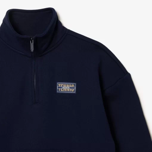 Lacoste Sweatshirts>Jogger-Sweatshirt Aus Fleece Mit Stehkragen Navy Blau 166