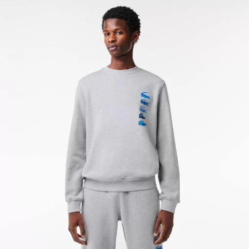 Lacoste Sweatshirts>Jogger-Sweatshirt Mit Croc-Aufdruck Heidekraut Grau Cca