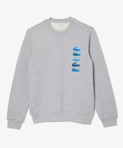 Lacoste Sweatshirts>Jogger-Sweatshirt Mit Croc-Aufdruck Heidekraut Grau Cca