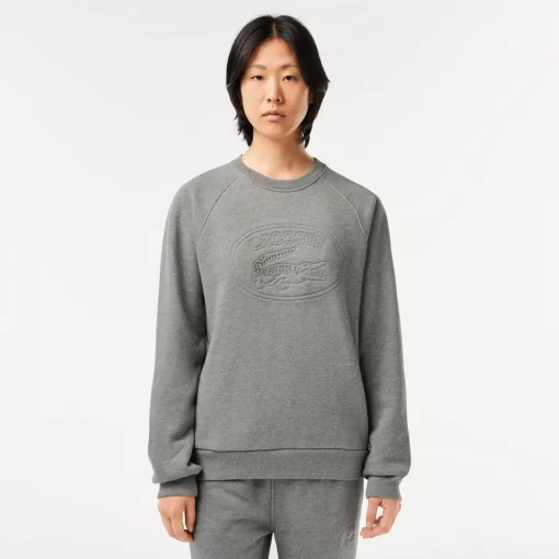 Lacoste Sweatshirts>Jogger-Sweatshirt Mit Stickerei Im Lassigen Schnitt Heidekraut Grau Yrd