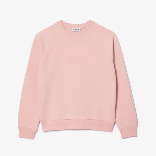 Lacoste Sweatshirts>Jogger-Sweatshirt Mit Stickerei Im Lassigen Schnitt Wasserlilie Rosa Kf9