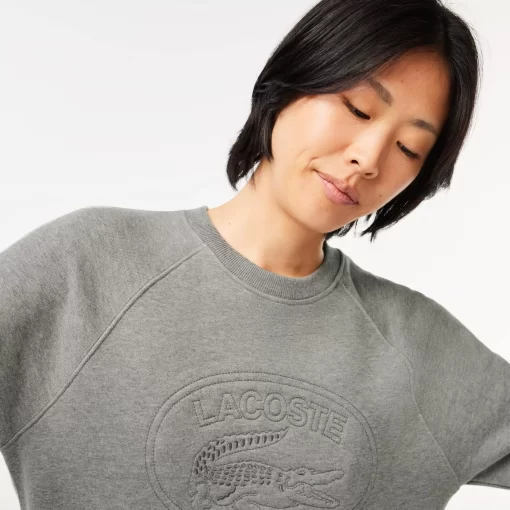 Lacoste Sweatshirts>Jogger-Sweatshirt Mit Stickerei Im Lassigen Schnitt Heidekraut Grau Yrd