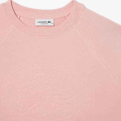 Lacoste Sweatshirts>Jogger-Sweatshirt Mit Stickerei Im Lassigen Schnitt Wasserlilie Rosa Kf9