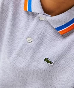 Lacoste Jungenkleidung>Jungen Poloshirt Aus Baumwollpique Mit Trikolor-Kragen Heidekraut Grau / Weis W9D