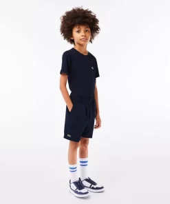 Lacoste Jungenkleidung>Jungen Sport Shorts Aus Diamant-Taft Navy Blau 166