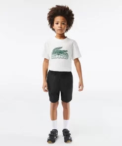 Lacoste Jungenkleidung>Jungen Sport Shorts Aus Diamant-Taft Schwarz 031