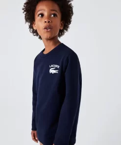 Lacoste Jungenkleidung>Jungen Sweatshirt Mit Geripptem Kragen Navy Blau 166