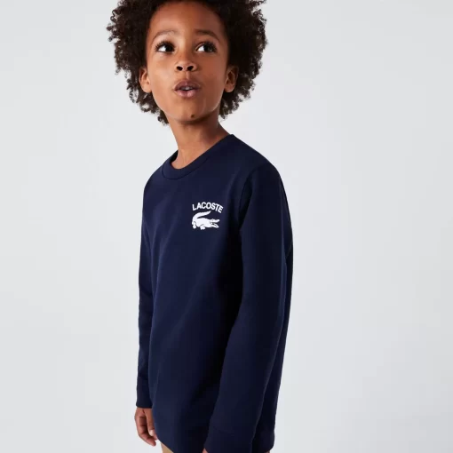 Lacoste Jungenkleidung>Jungen Sweatshirt Mit Geripptem Kragen Navy Blau 166