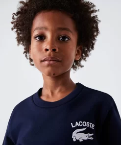 Lacoste Jungenkleidung>Jungen Sweatshirt Mit Geripptem Kragen Navy Blau 166