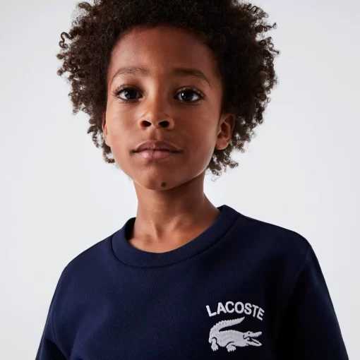 Lacoste Jungenkleidung>Jungen Sweatshirt Mit Geripptem Kragen Navy Blau 166