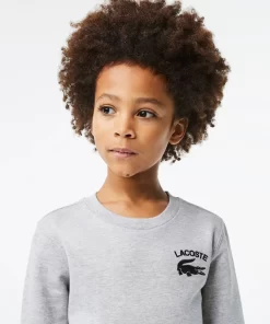 Lacoste Jungenkleidung>Jungen Sweatshirt Mit Geripptem Kragen Heidekraut Grau Cca