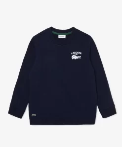 Lacoste Jungenkleidung>Jungen Sweatshirt Mit Geripptem Kragen Navy Blau 166