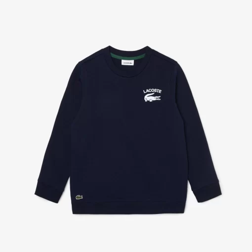 Lacoste Jungenkleidung>Jungen Sweatshirt Mit Geripptem Kragen Navy Blau 166