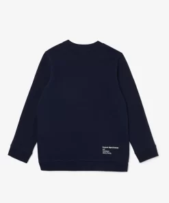 Lacoste Jungenkleidung>Jungen Sweatshirt Mit Geripptem Kragen Navy Blau 166