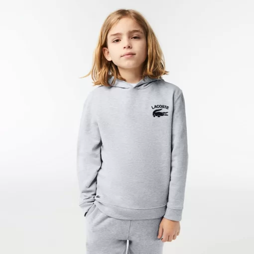 Lacoste Jungenkleidung>Jungen Sweatshirt Mit Kapuze Und Aufdruck Heidekraut Grau Cca