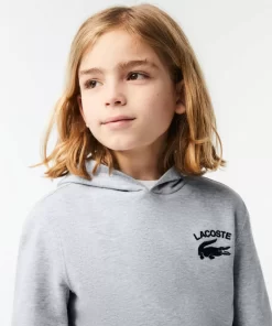 Lacoste Jungenkleidung>Jungen Sweatshirt Mit Kapuze Und Aufdruck Heidekraut Grau Cca