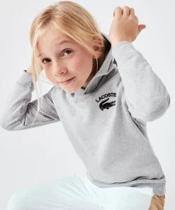 Lacoste Jungenkleidung>Jungen Sweatshirt Mit Kapuze Und Aufdruck Heidekraut Grau Cca