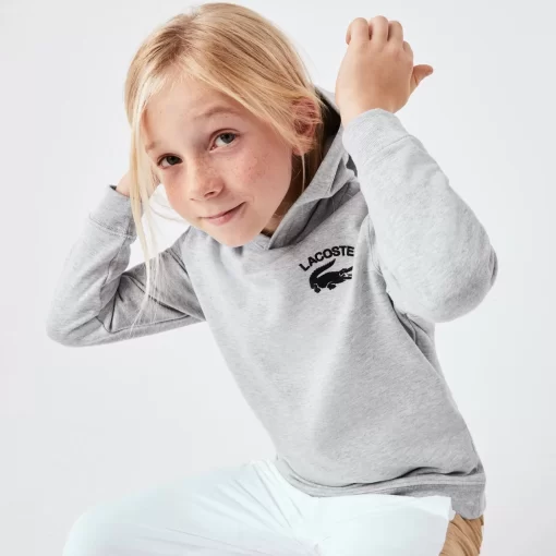 Lacoste Jungenkleidung>Jungen Sweatshirt Mit Kapuze Und Aufdruck Heidekraut Grau Cca