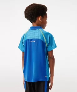 Lacoste Jungenkleidung>Jungen Tennis Poloshirt Aus Recyceltem Ultra-Dry-Polyester Blau / Gelb Aw9