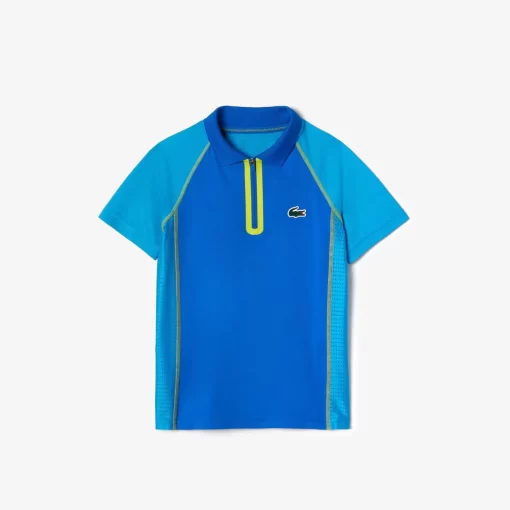 Lacoste Jungenkleidung>Jungen Tennis Poloshirt Aus Recyceltem Ultra-Dry-Polyester Blau / Gelb Aw9