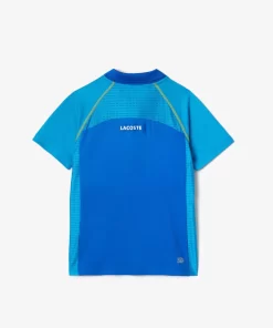 Lacoste Jungenkleidung>Jungen Tennis Poloshirt Aus Recyceltem Ultra-Dry-Polyester Blau / Gelb Aw9