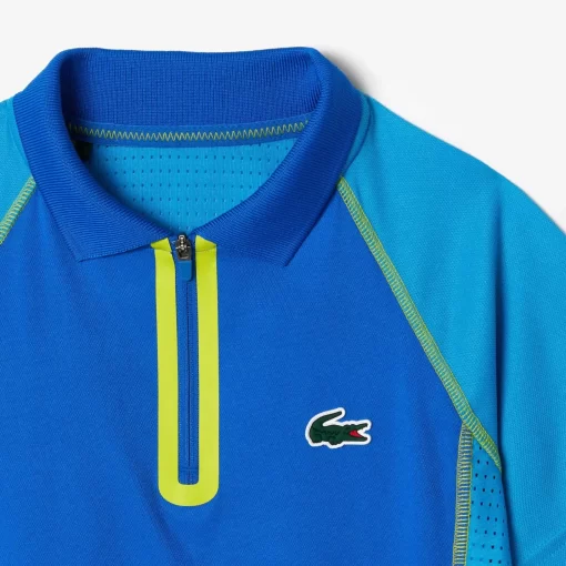 Lacoste Jungenkleidung>Jungen Tennis Poloshirt Aus Recyceltem Ultra-Dry-Polyester Blau / Gelb Aw9