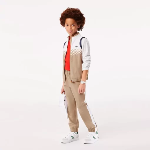 Lacoste Jungenkleidung>Jungen Tennis X Daniil Medvedev Jogger-Set Weis / Beige / Weis / Blau / Orange Wri