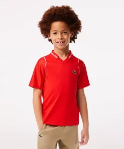 Lacoste Jungenkleidung>Jungen Tennis X Daniil Medvedev Ultra-Dry-Poloshirt Rot S5H