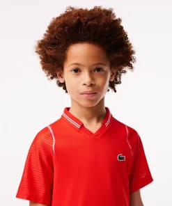 Lacoste Jungenkleidung>Jungen Tennis X Daniil Medvedev Ultra-Dry-Poloshirt Rot S5H