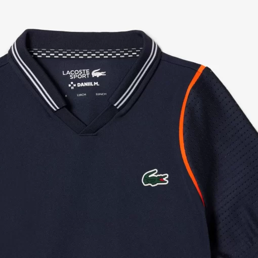 Lacoste Jungenkleidung>Jungen Tennis X Daniil Medvedev Ultra-Dry-Poloshirt Blau Kxe