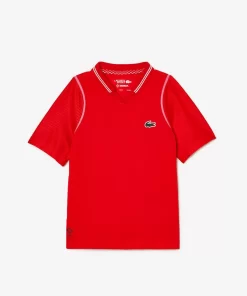 Lacoste Jungenkleidung>Jungen Tennis X Daniil Medvedev Ultra-Dry-Poloshirt Rot S5H