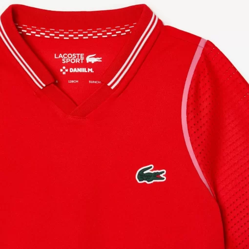 Lacoste Jungenkleidung>Jungen Tennis X Daniil Medvedev Ultra-Dry-Poloshirt Rot S5H