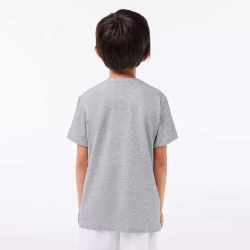 Lacoste Jungenkleidung>Jungen-Shirt Aus Funktionsstoff Mit Krokodilaufdruck Sport Tennis Heidekraut Grau / Navy Blau Mnc