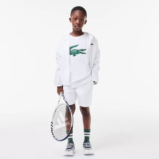 Lacoste Jungenkleidung>Jungen-Shirt Aus Funktionsstoff Mit Krokodilaufdruck Sport Tennis Weis / Grun 737