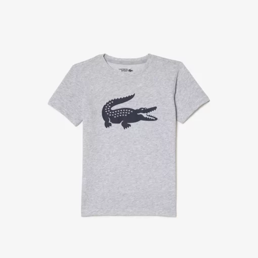 Lacoste Jungenkleidung>Jungen-Shirt Aus Funktionsstoff Mit Krokodilaufdruck Sport Tennis Heidekraut Grau / Navy Blau Mnc