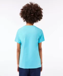 Lacoste Jungenkleidung>Jungen-Shirt Aus Funktionsstoff Mit Krokodilaufdruck Sport Tennis Blau / Neongelb Nwi