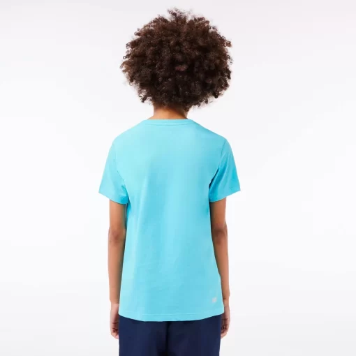 Lacoste Jungenkleidung>Jungen-Shirt Aus Funktionsstoff Mit Krokodilaufdruck Sport Tennis Blau / Neongelb Nwi