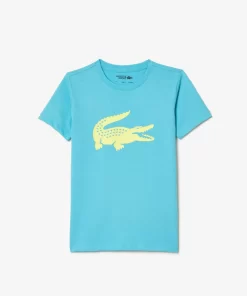 Lacoste Jungenkleidung>Jungen-Shirt Aus Funktionsstoff Mit Krokodilaufdruck Sport Tennis Blau / Neongelb Nwi