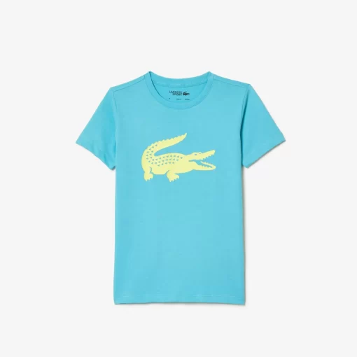 Lacoste Jungenkleidung>Jungen-Shirt Aus Funktionsstoff Mit Krokodilaufdruck Sport Tennis Blau / Neongelb Nwi