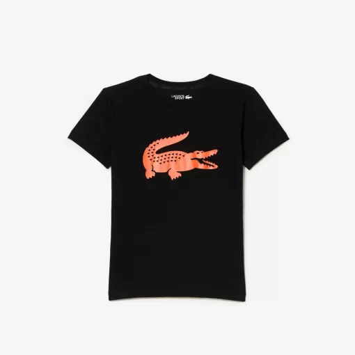 Lacoste Jungenkleidung>Jungen-Shirt Aus Funktionsstoff Mit Krokodilaufdruck Sport Tennis Schwarz / Orange Qxi