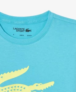 Lacoste Jungenkleidung>Jungen-Shirt Aus Funktionsstoff Mit Krokodilaufdruck Sport Tennis Blau / Neongelb Nwi