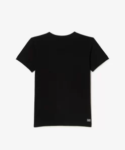 Lacoste Jungenkleidung>Jungen-Shirt Aus Funktionsstoff Mit Krokodilaufdruck Sport Tennis Schwarz / Orange Qxi