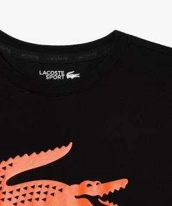 Lacoste Jungenkleidung>Jungen-Shirt Aus Funktionsstoff Mit Krokodilaufdruck Sport Tennis Schwarz / Orange Qxi