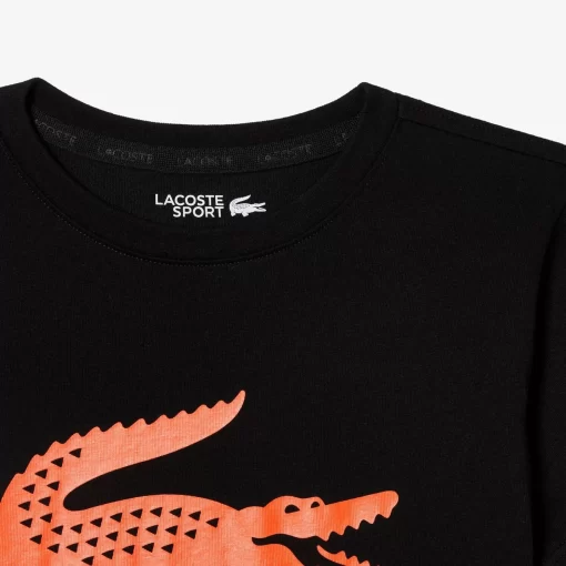 Lacoste Jungenkleidung>Jungen-Shirt Aus Funktionsstoff Mit Krokodilaufdruck Sport Tennis Schwarz / Orange Qxi