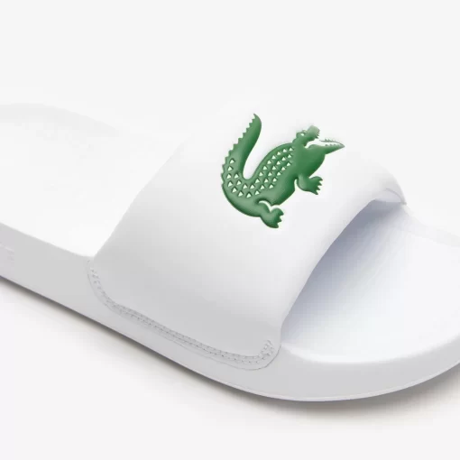 Lacoste Schuhe>Junior-Schlappen Croco 1.0 Aus Synthetik White/Green 082