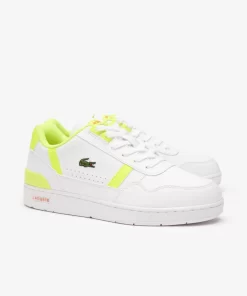 Lacoste Schuhe>Junior-Sneaker T-Clip Aus Mesh Wht/Ylw V05