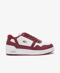 Lacoste Schuhe>Junior-Sneakers T-Clip Aus Synthetik Wht/Burg 2G1